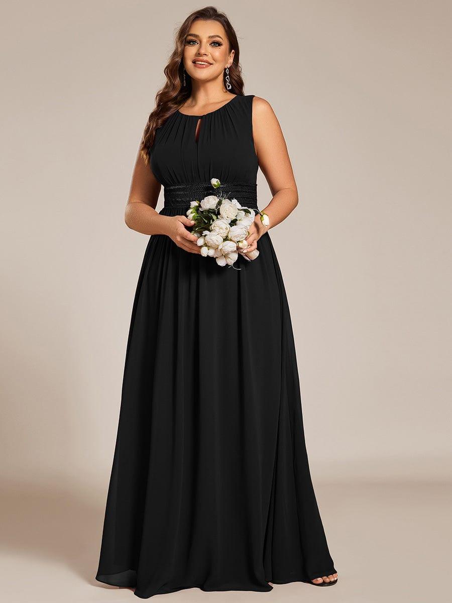 Vestido negro sin manga corte A