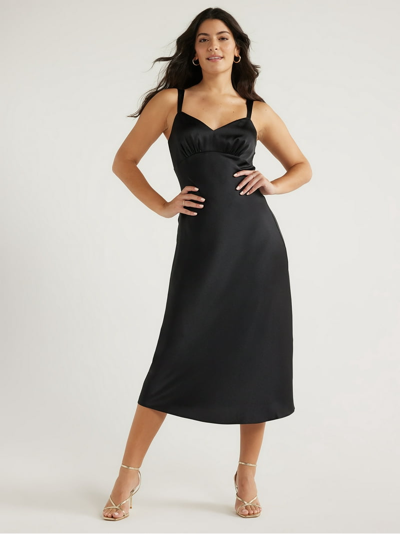 Vestido formal midi, tirante delgado