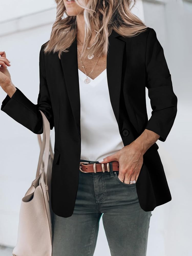 Blazer negro de un botón