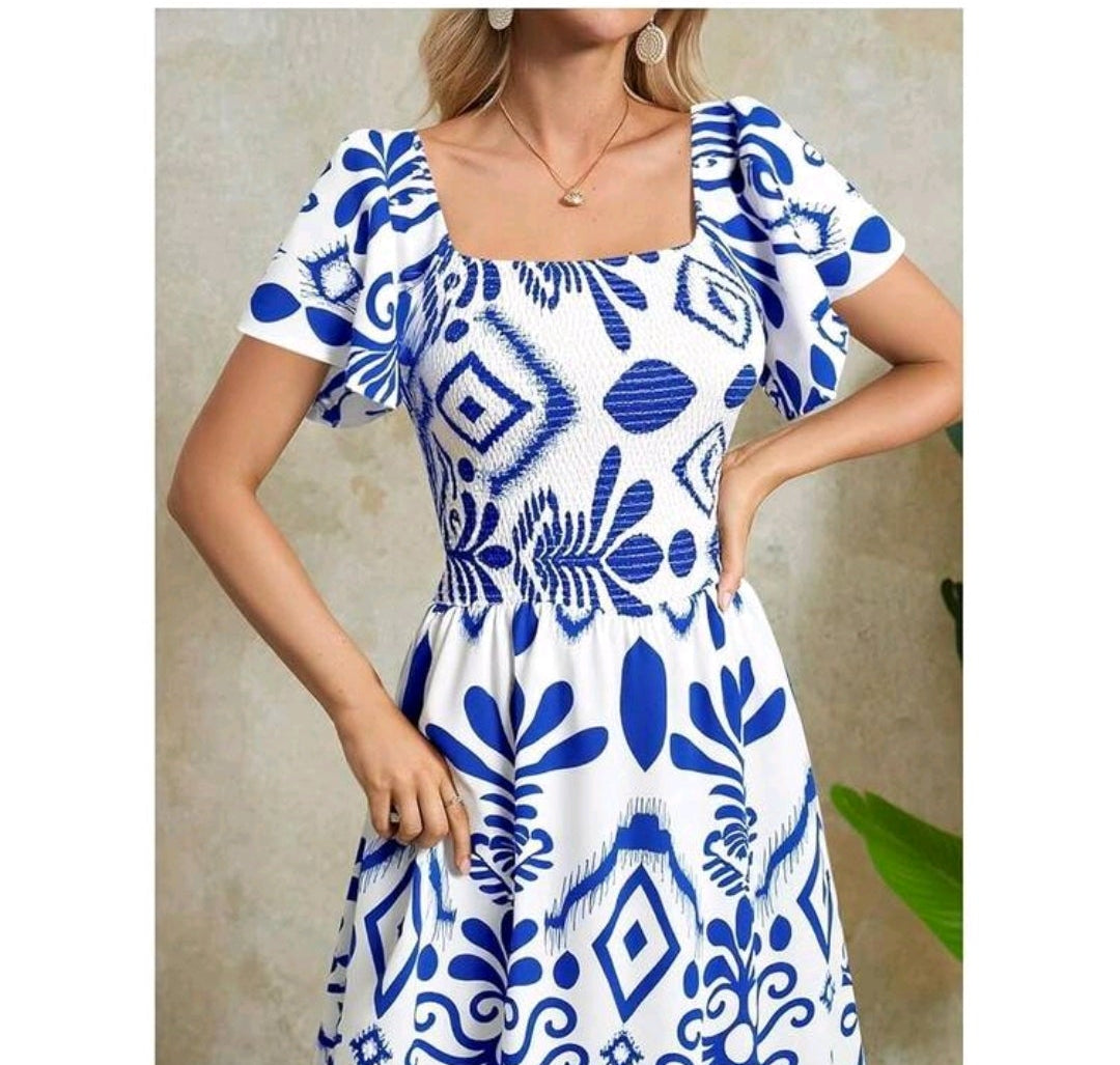 Vestido blanco con estampado bohemio