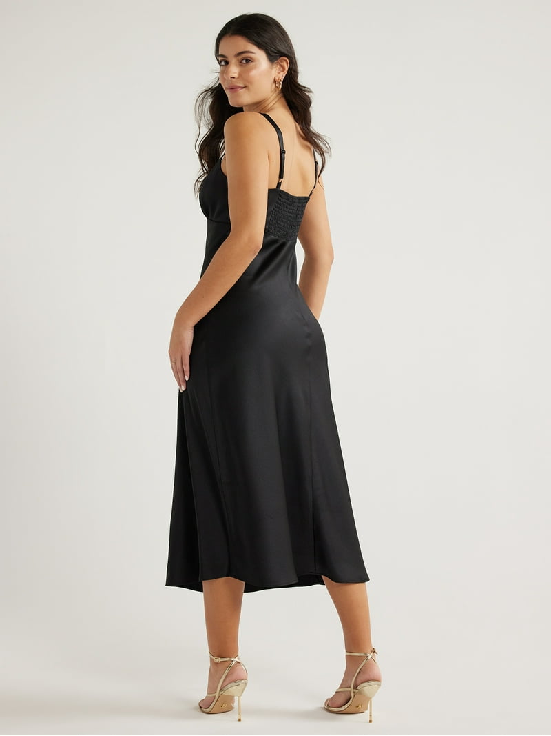 Vestido formal midi, tirante delgado