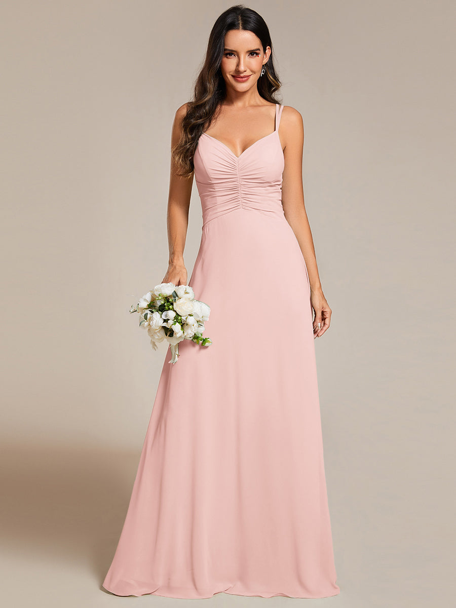 Vestido rosado corte A tirante delgado