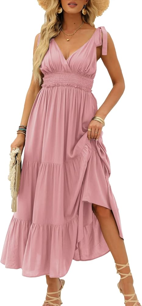 Vestido palo rosa con tirante ajustable
