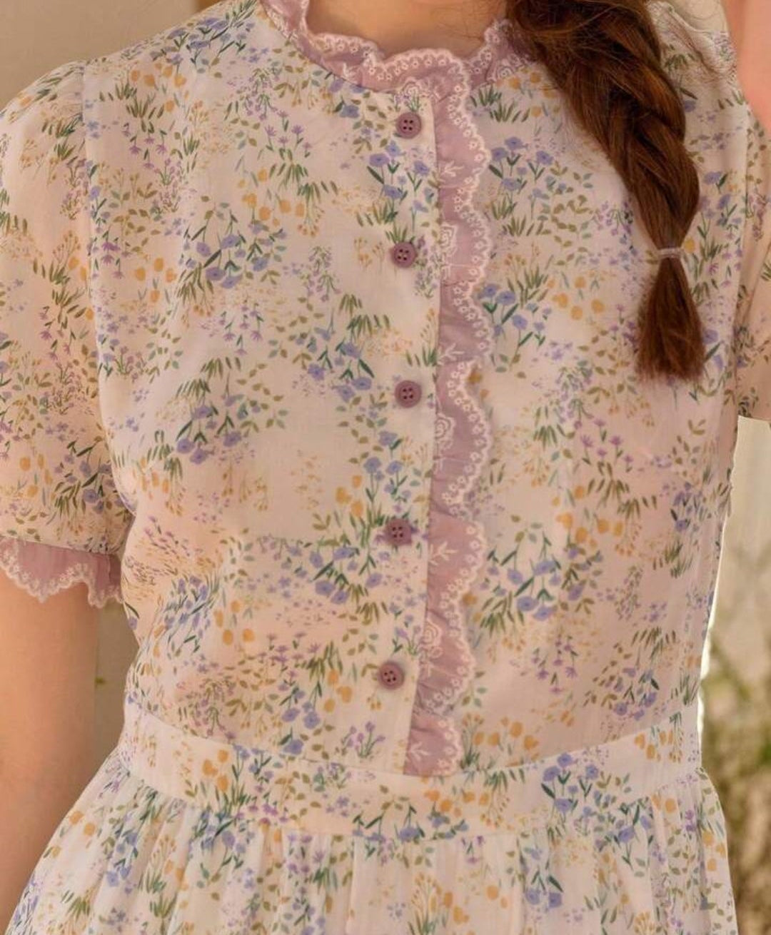 Vestido casual retro con estampado floral