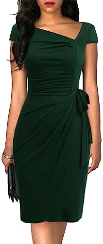 Vestido verde oscuro formal midi