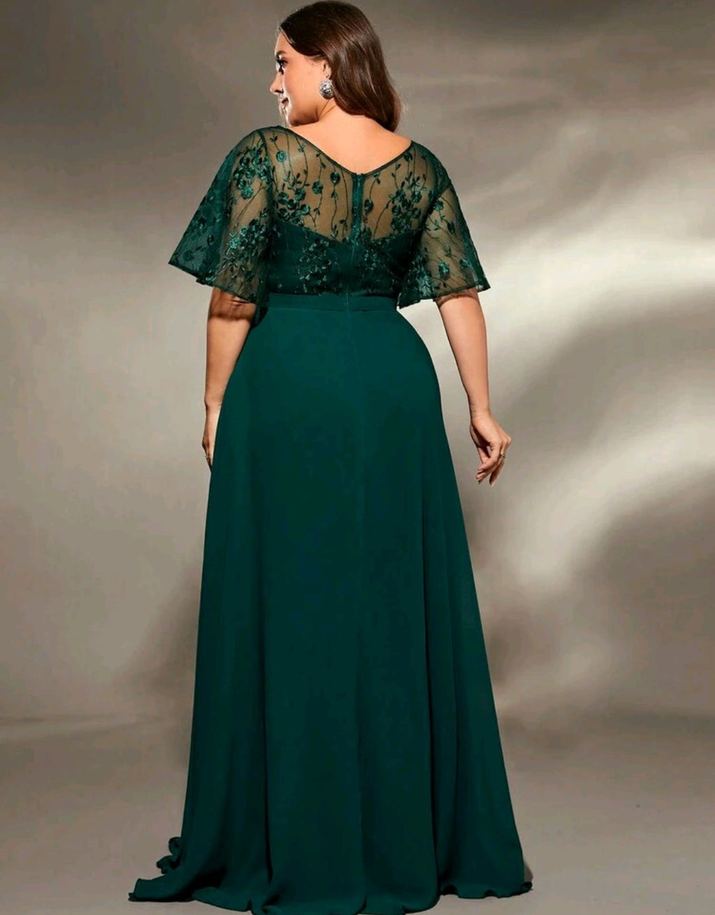 Vestido verde oscuro corte A