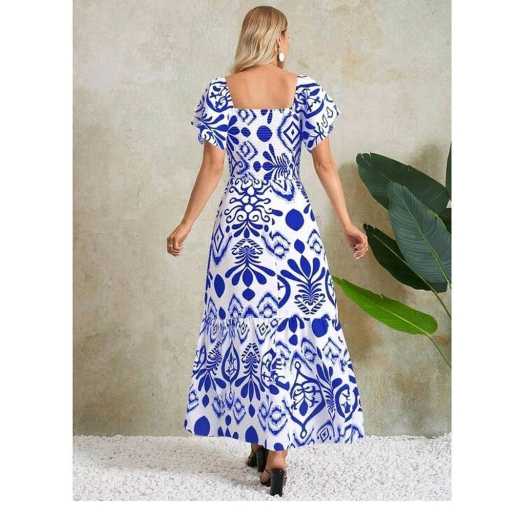 Vestido blanco con estampado bohemio