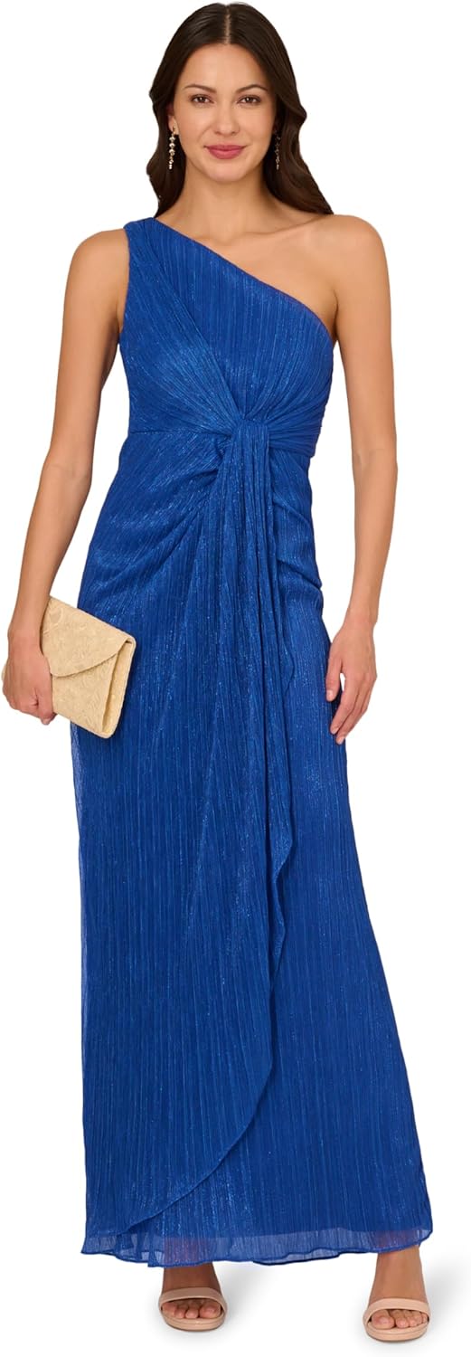 Vestido azul rey una manga brillante