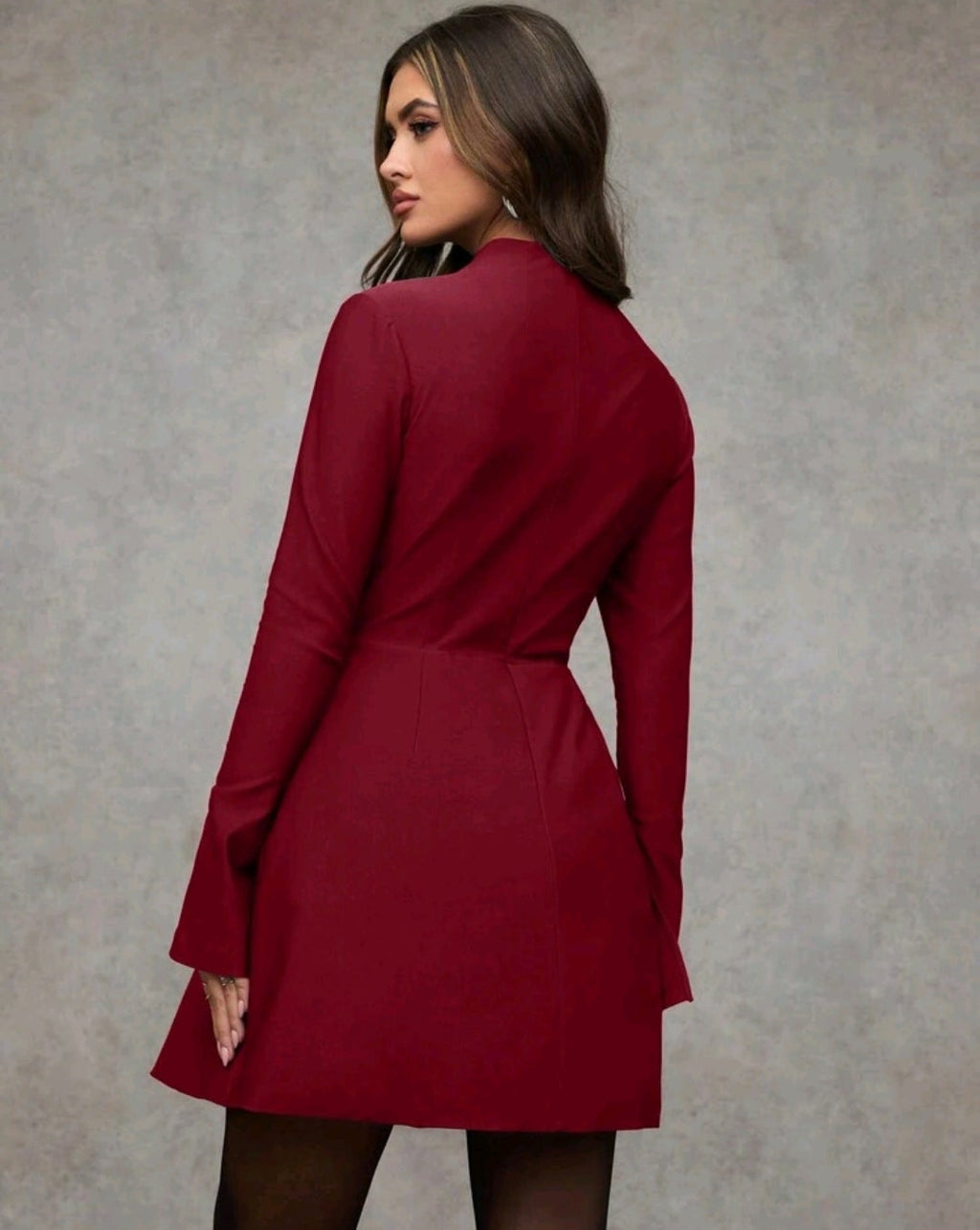 Vestido burgundy manga larga