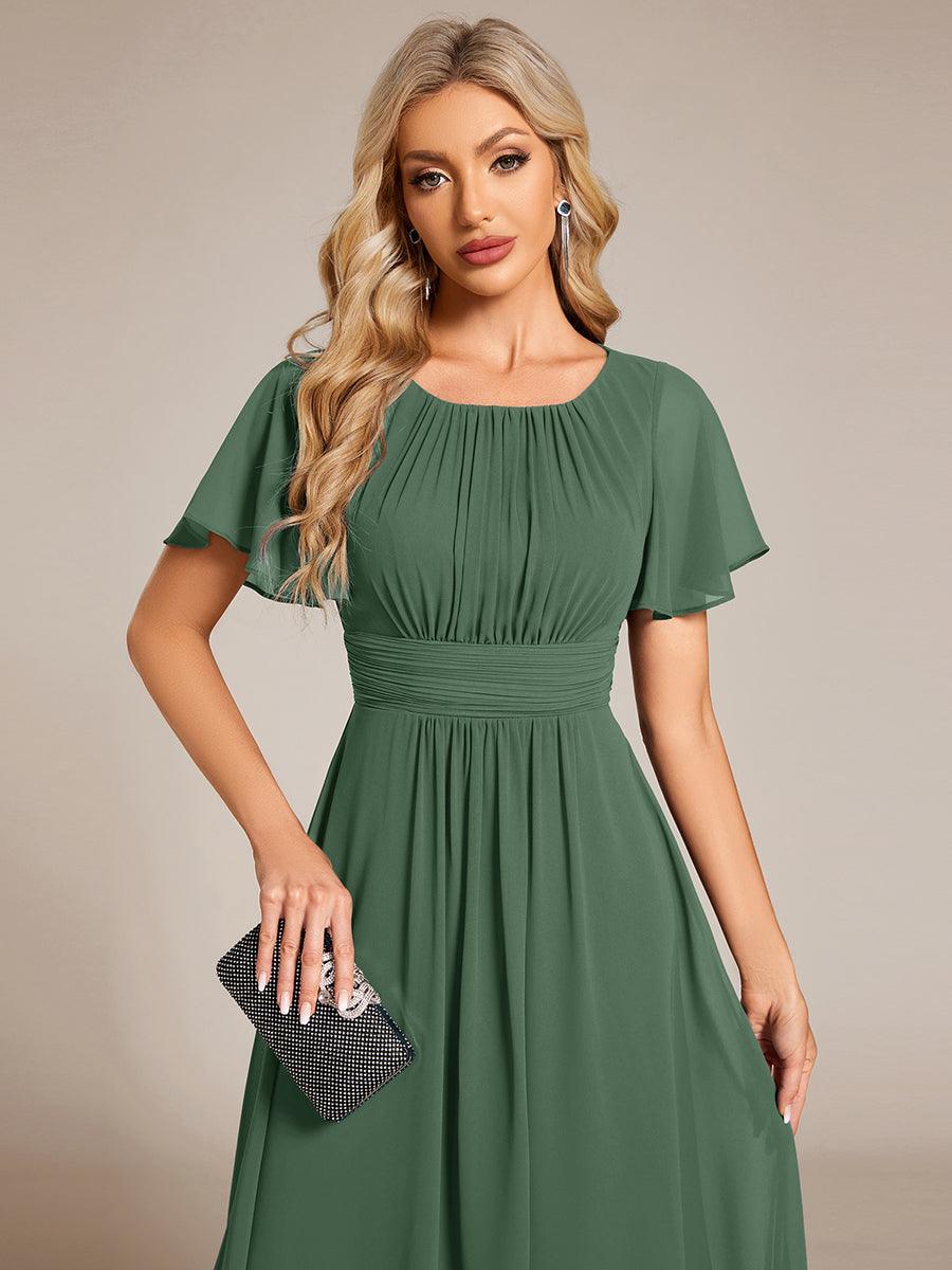Vestido verde oliva formal midi