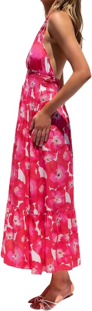 Vestido con estampado floral espalda abierta