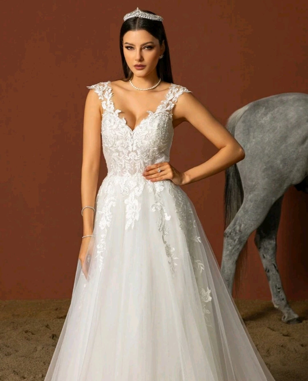 Vestido de Novia Cuento de Hadas – Elegancia Línea A con Encaje y Tul