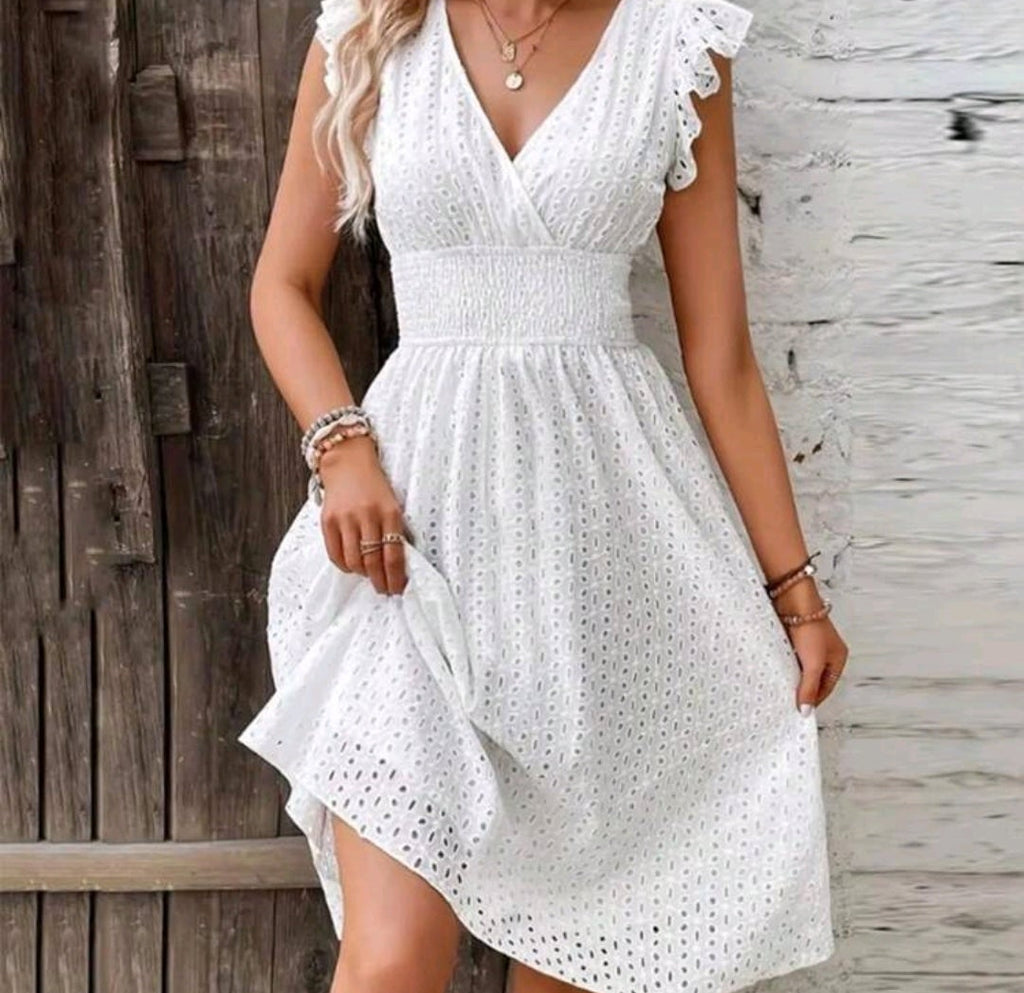 Vestido blanco casual midi