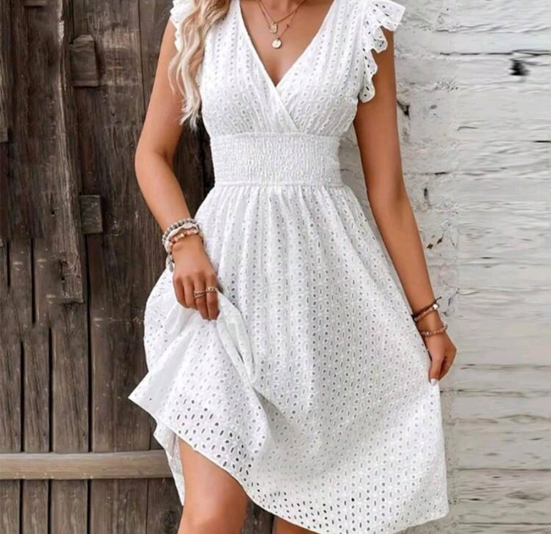 Vestido blanco casual midi