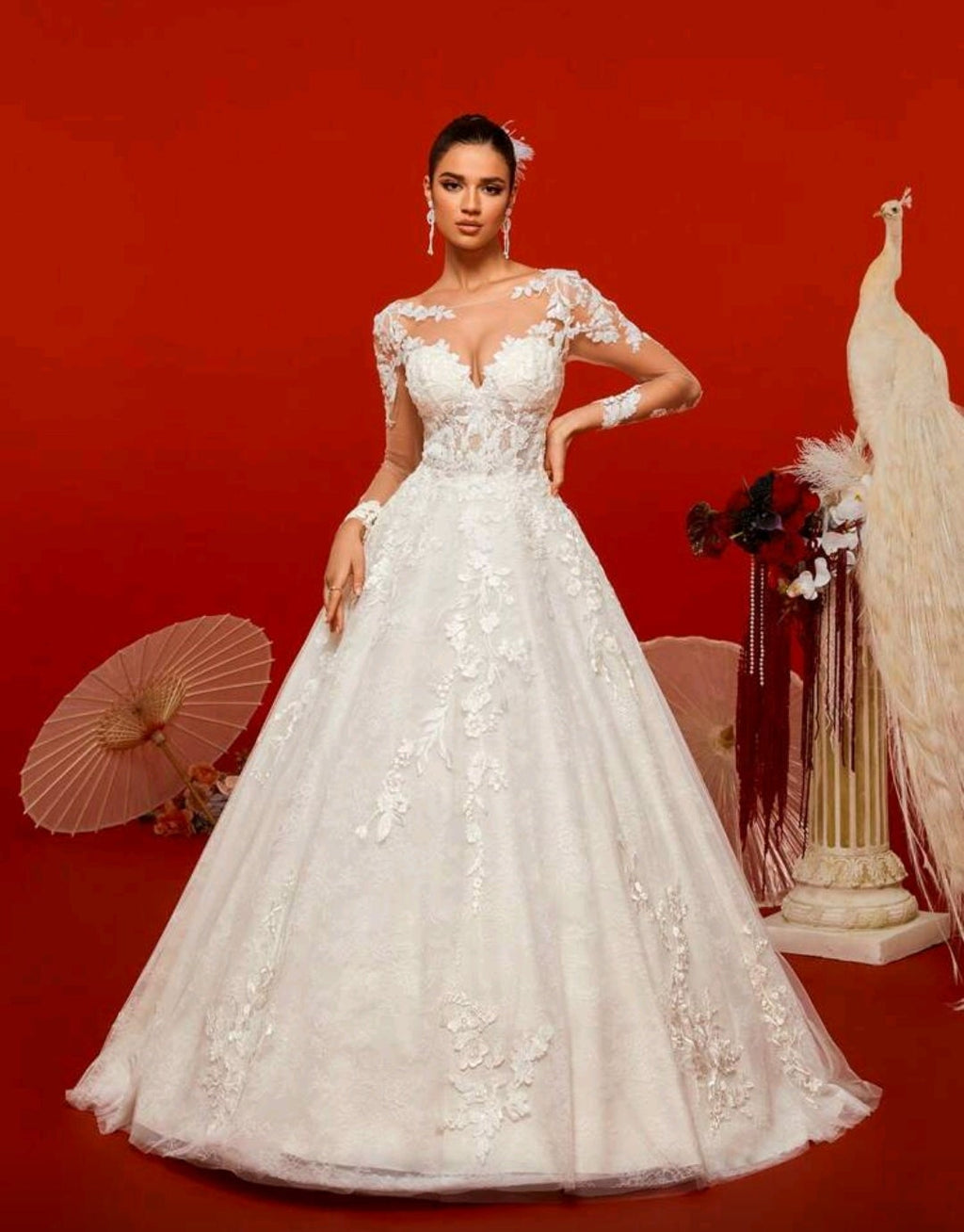 Vestido manga larga diseño clásico contemporáneo