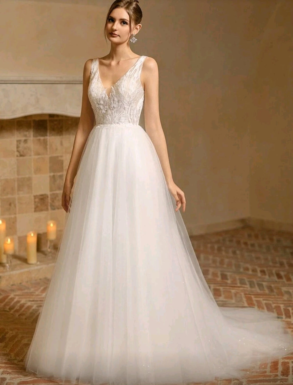 Vestido de Novia "Destello Celestial" con Tul Brillante