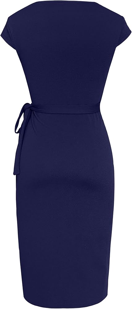Vestido azul marino formal midi
