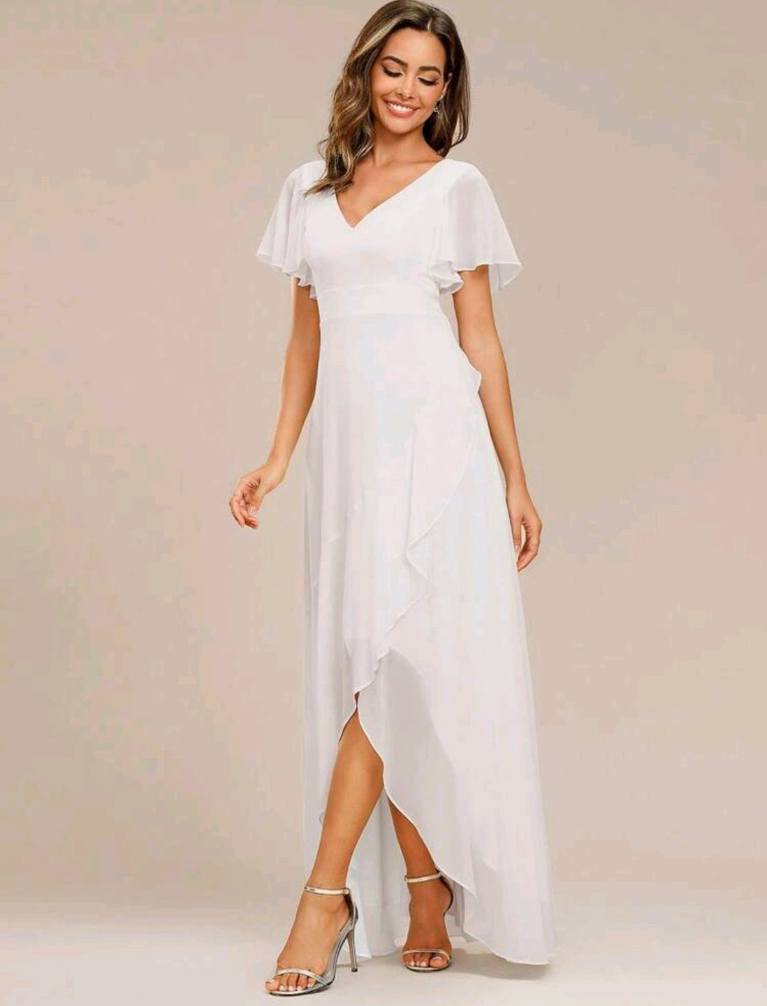 Vestido blanco formal corte A