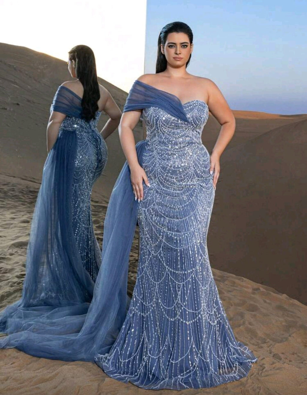 Vestido con pedrería corte sirena