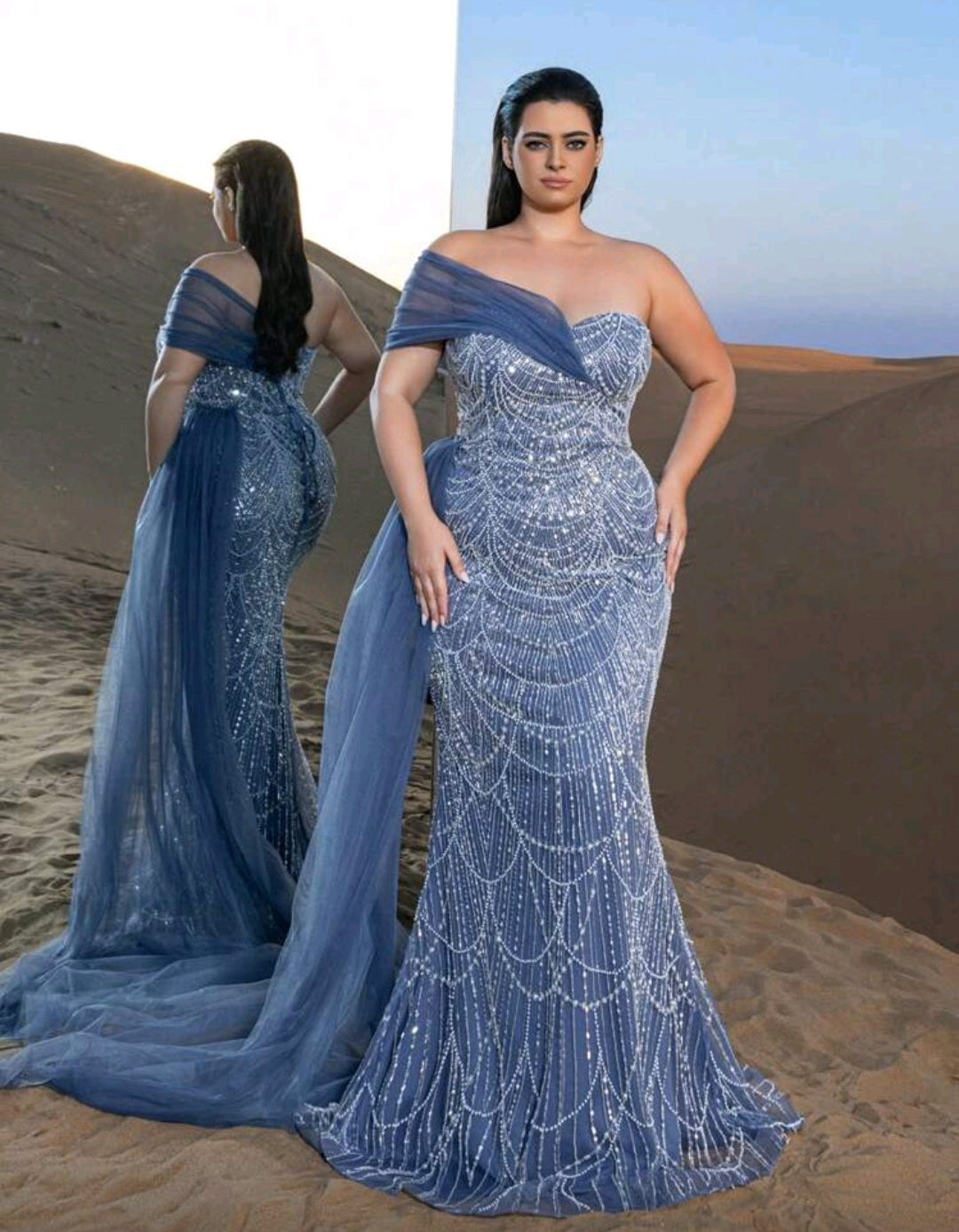 Vestido con pedrería corte sirena