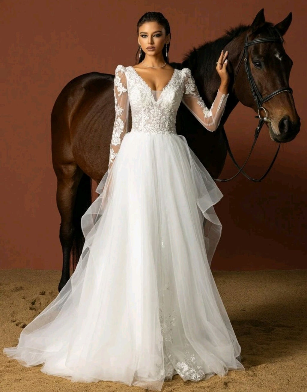 Vestido de Novia "Encanto Galante" – Tulle y Encaje Floral