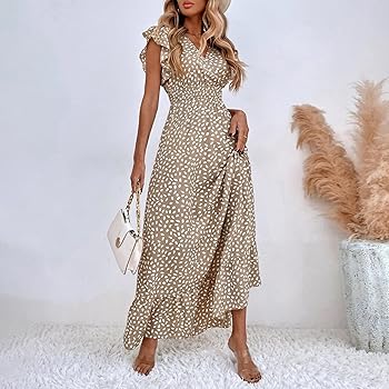 Vestido casual largo manga corta