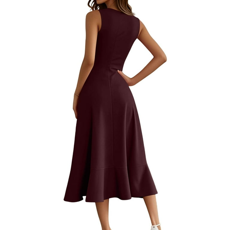 Vestido vino formal midi