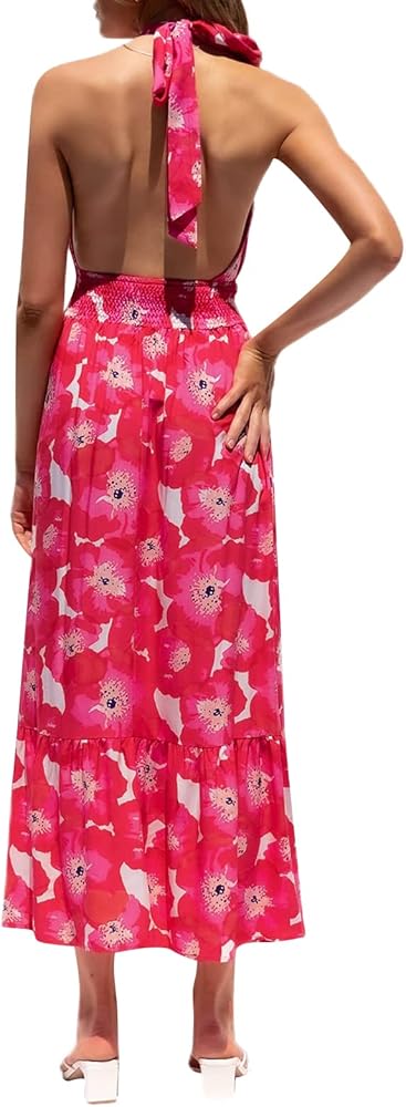 Vestido con estampado floral espalda abierta
