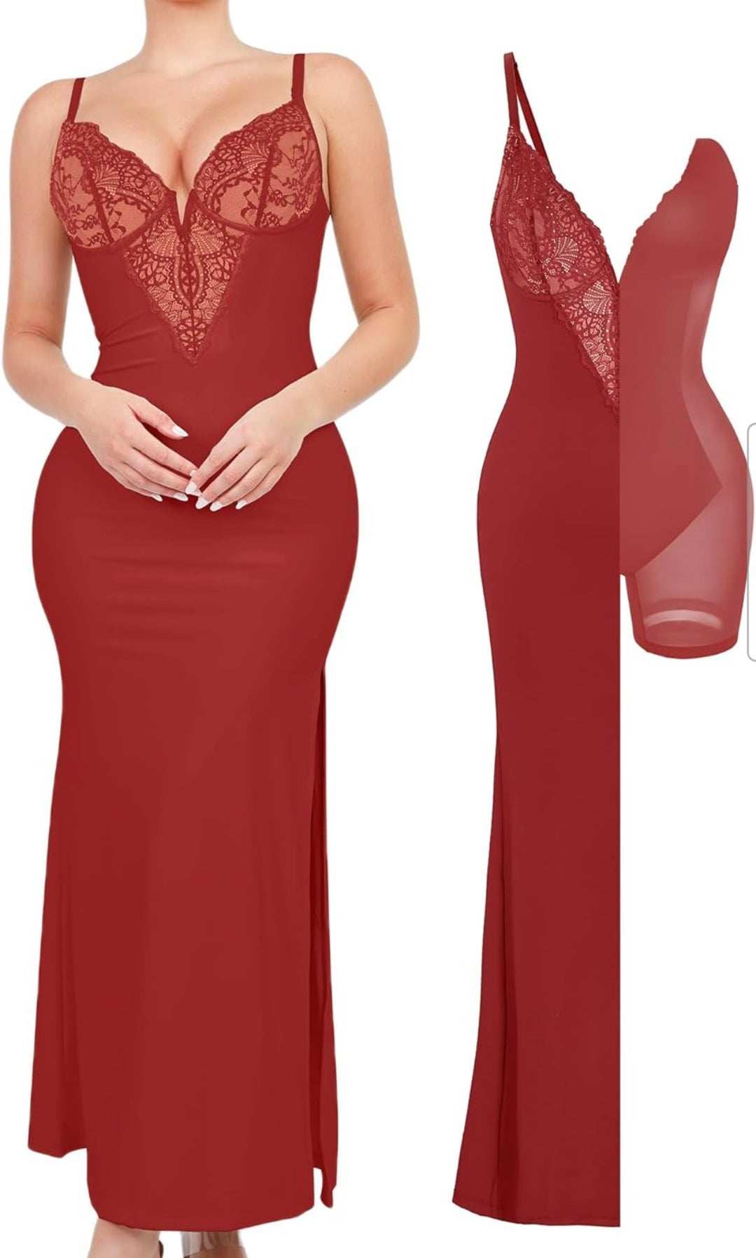 Vestido vino rojizo con faja incluida