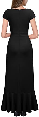 Vestido negro manga corta corte A