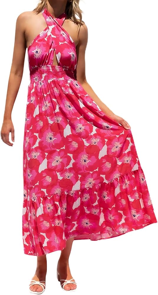Vestido con estampado floral espalda abierta