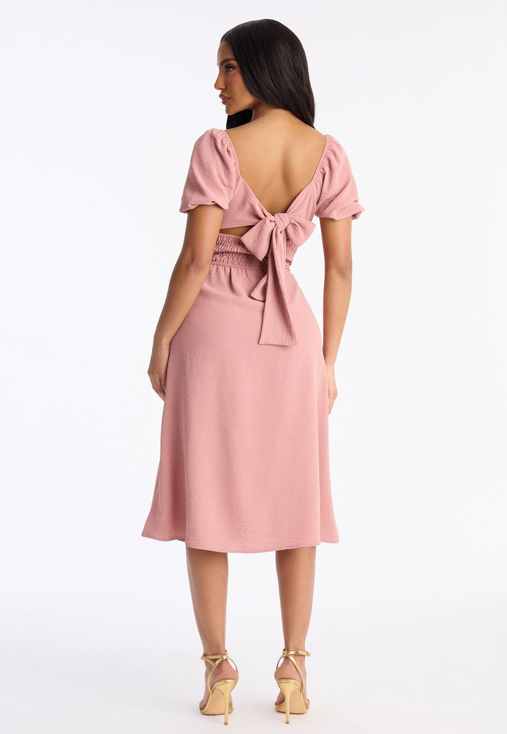 Vestido palo rosa midi casual