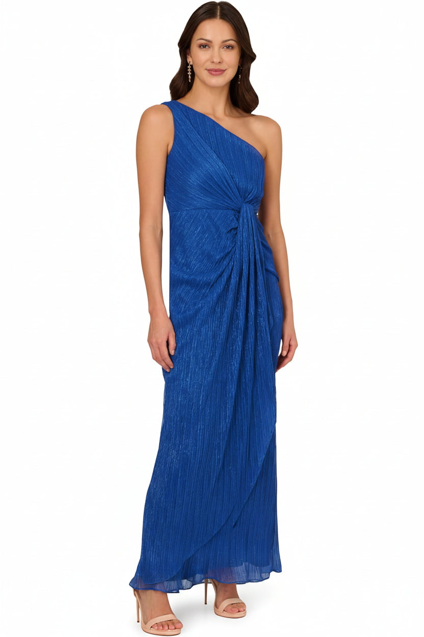 Vestido azul rey una manga brillante