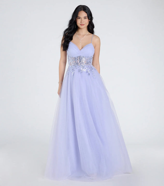 Vestido Alia corte A con abertura lateral color lavanda