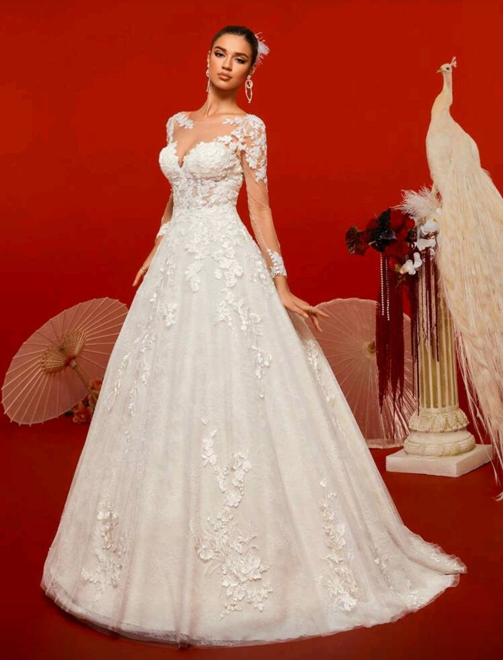 Vestido manga larga diseño clásico contemporáneo