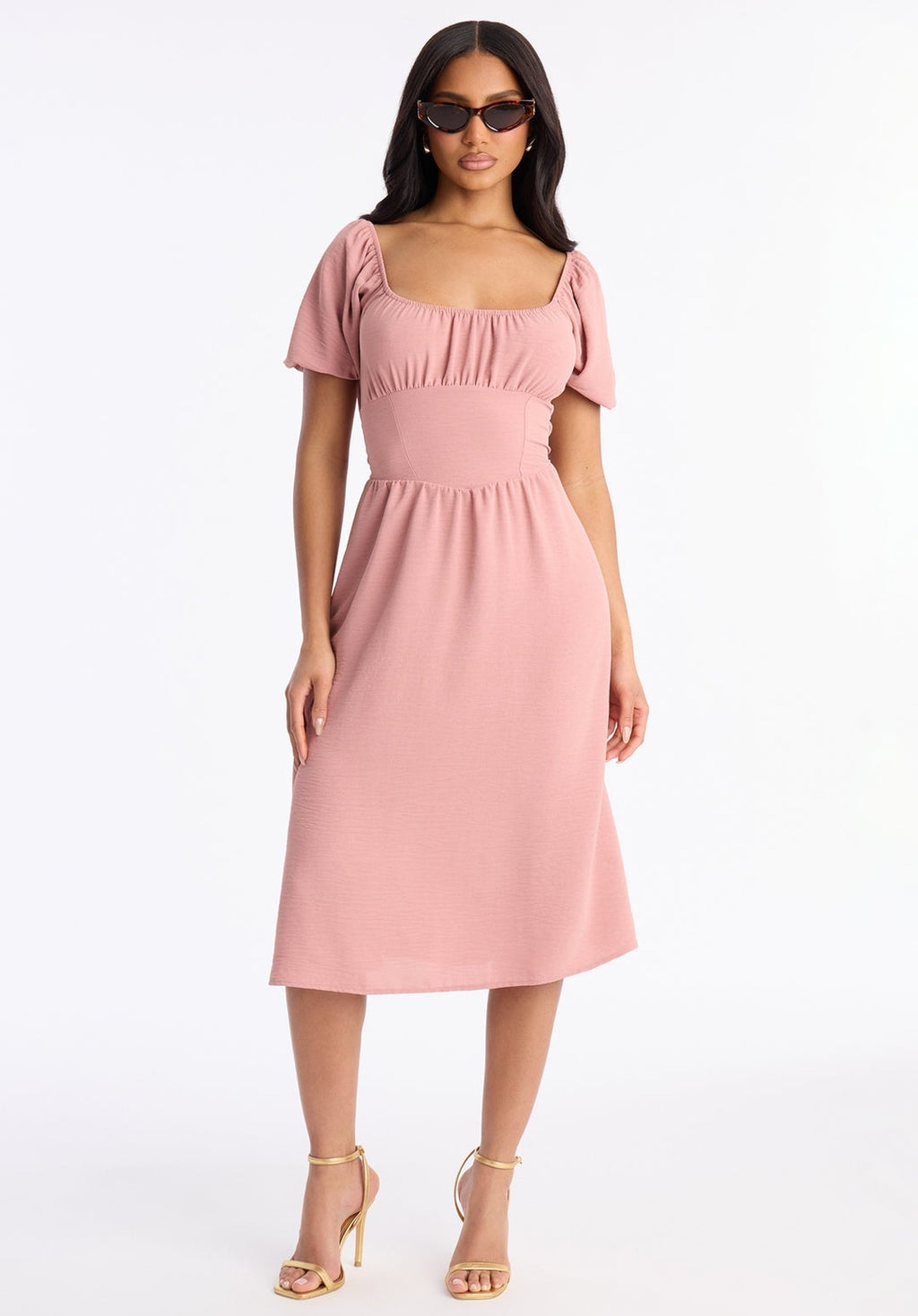 Vestido palo rosa midi casual