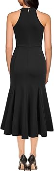 Vestido cuello alto midi