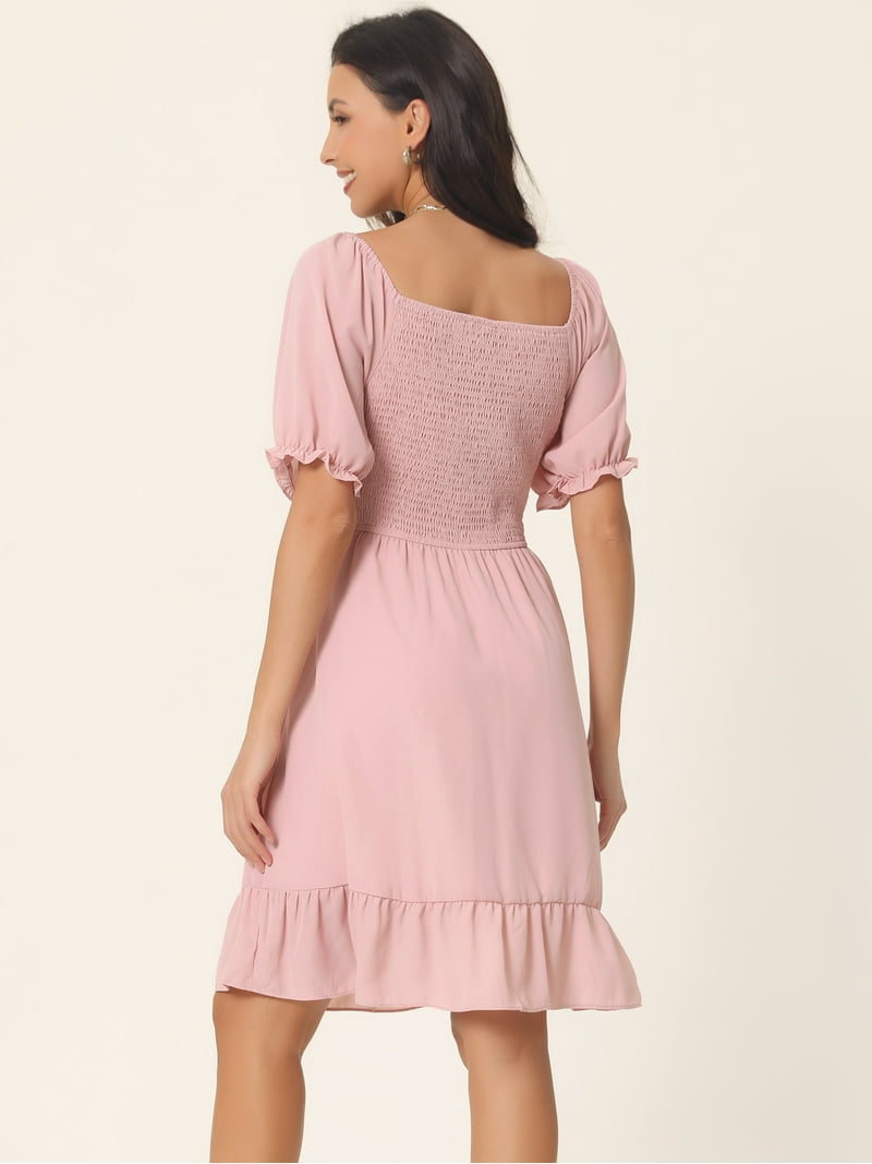 Vestido rosado casual midi
