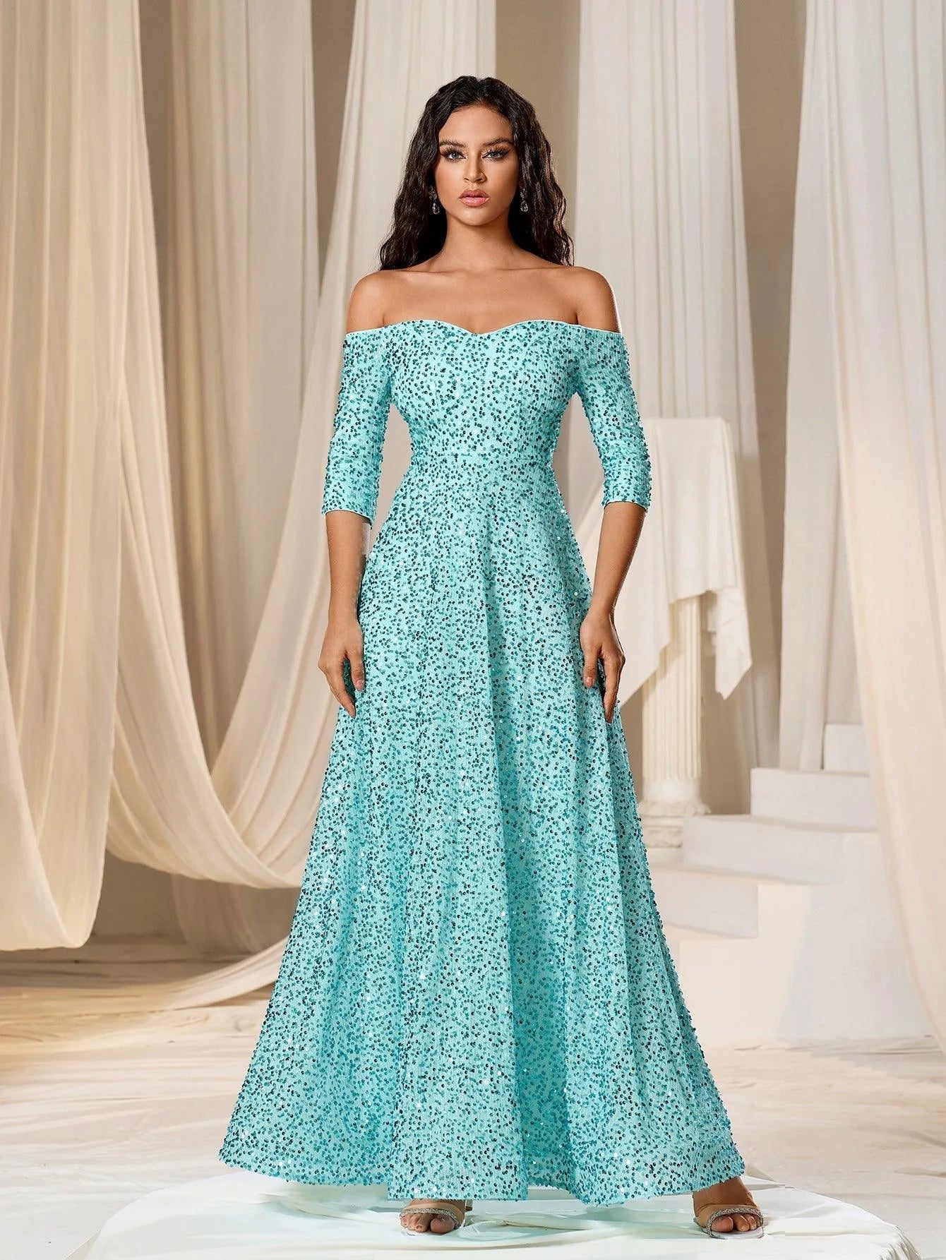 Vestido verde menta straple corte A