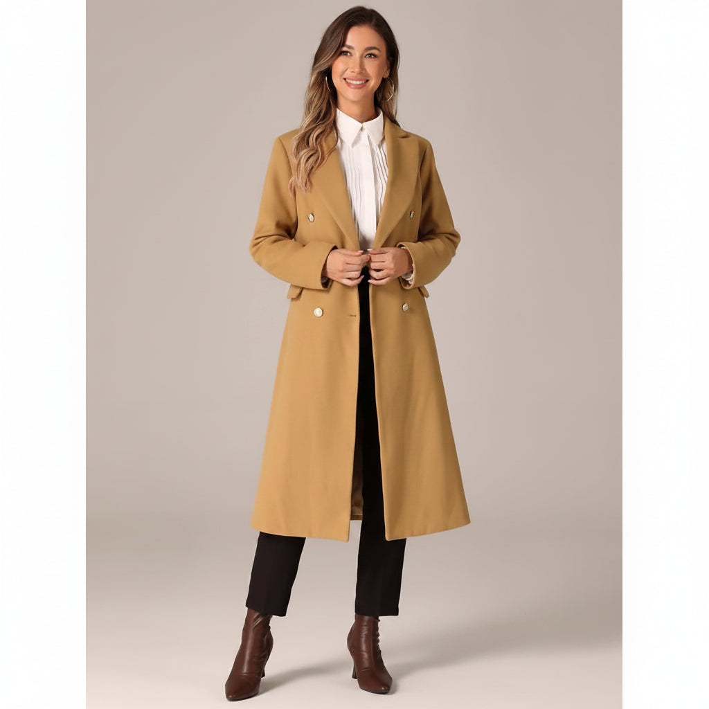 Cardigan largo color khaki