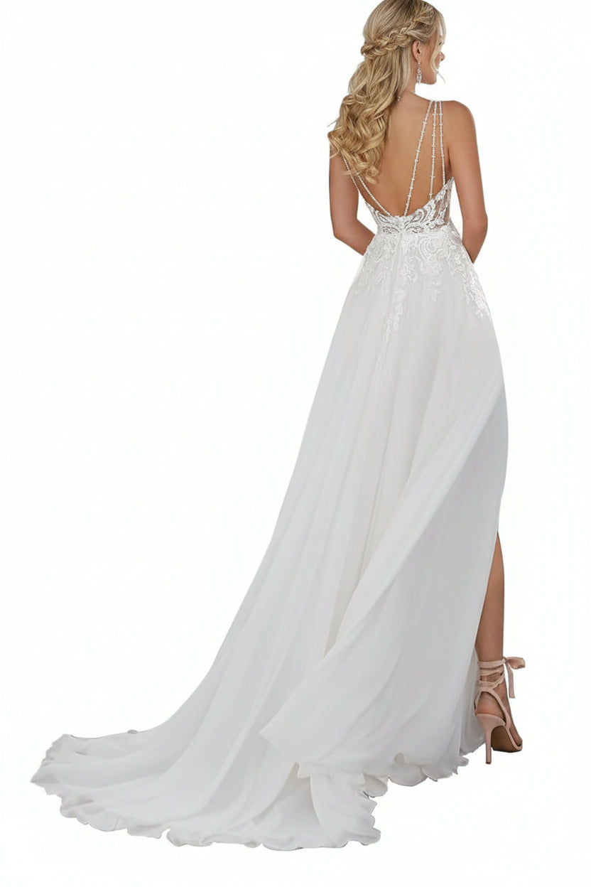 Vestido de Novia "Ethereal Romance" – Corte en A con Encaje Floral