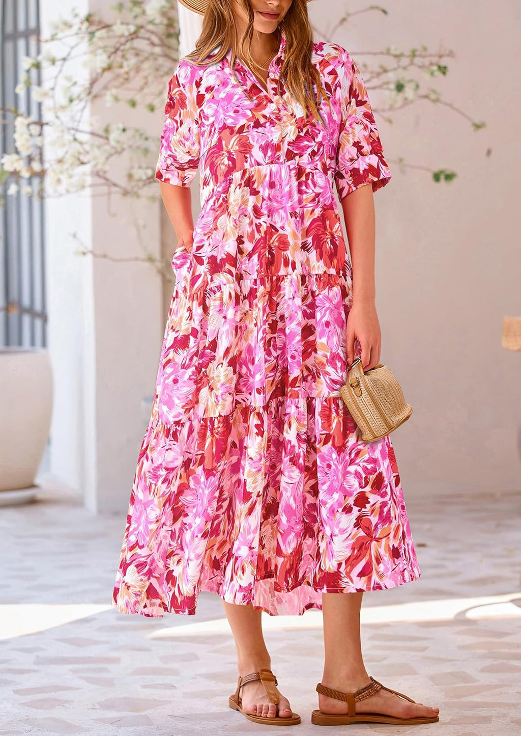 Vestido casual con estampado floral