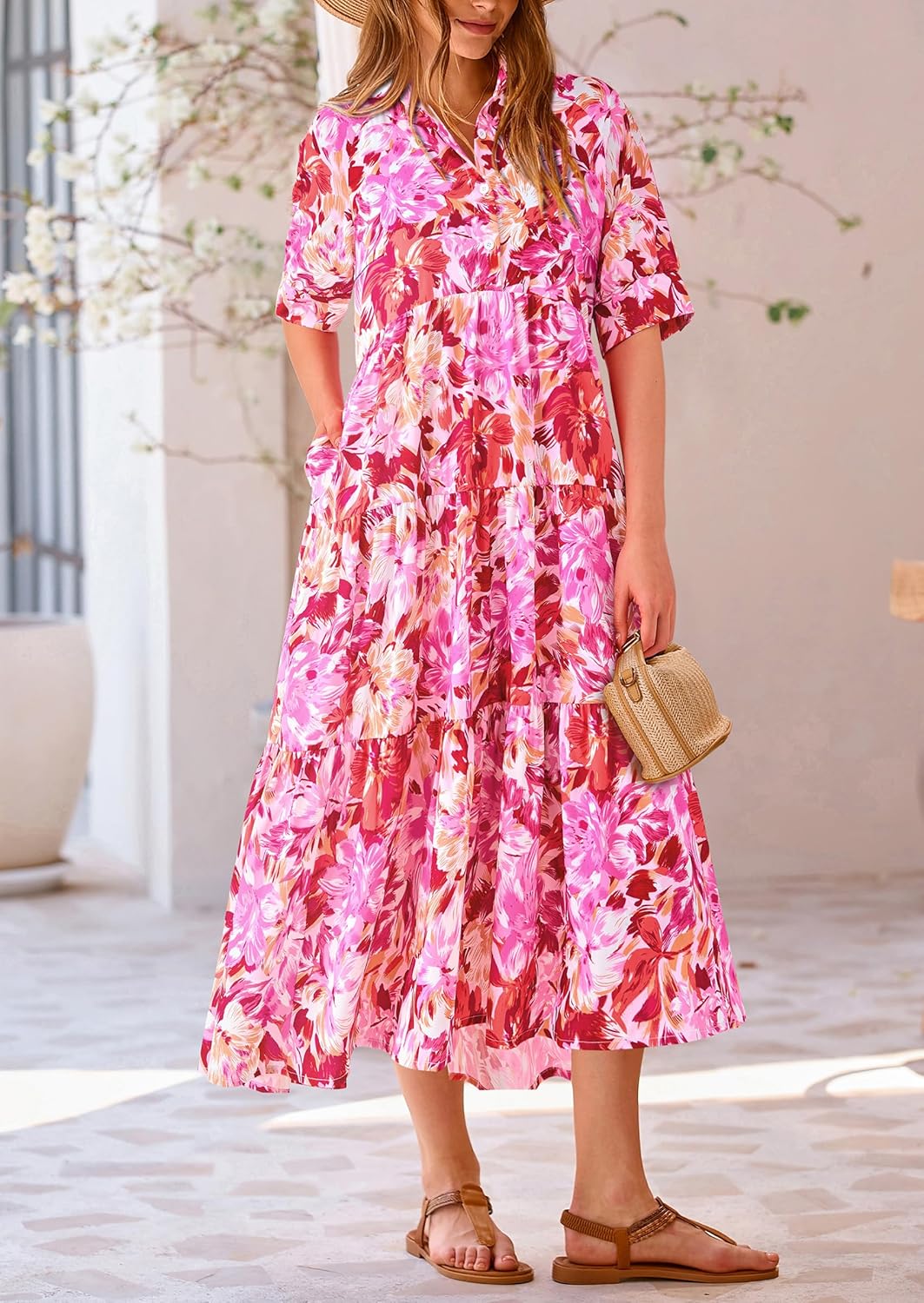 Vestido casual con estampado floral