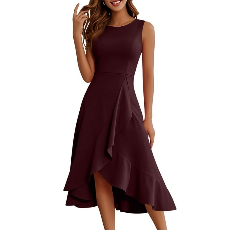 Vestido vino formal midi