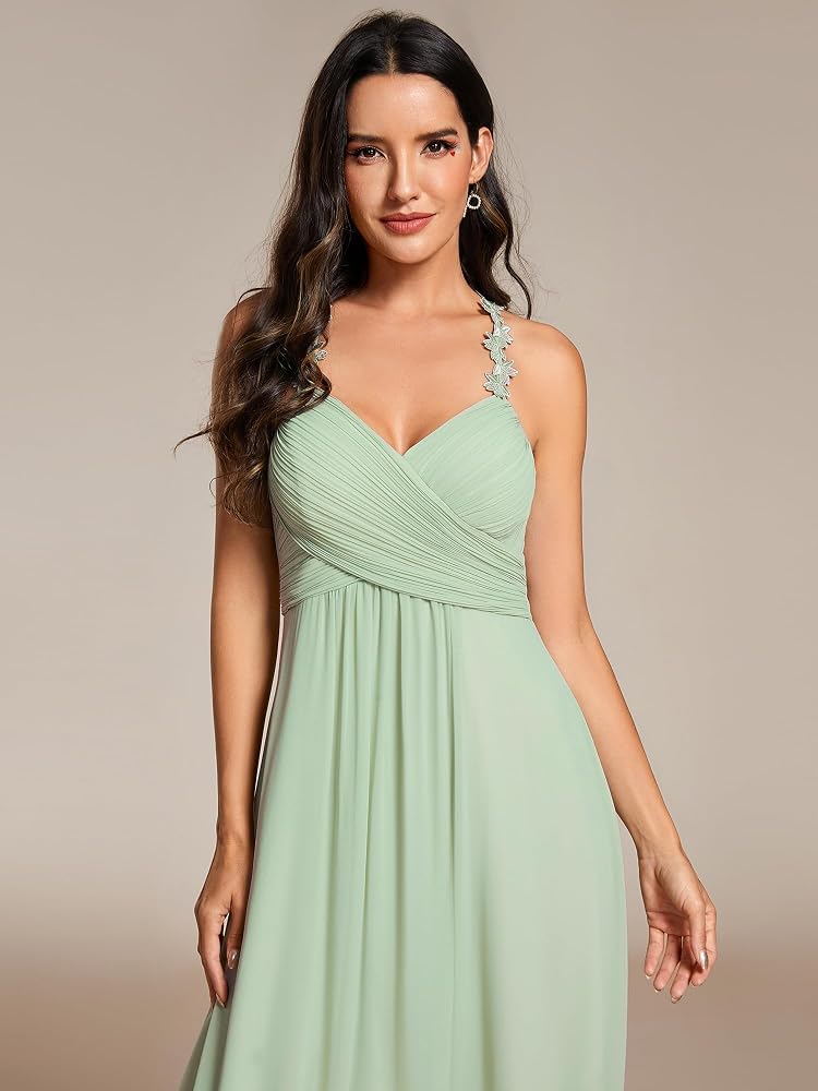 Vestido verde sage corte A