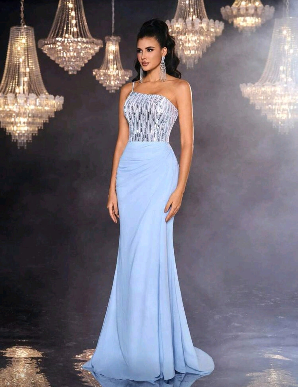 Vestido de una manga baby blue
