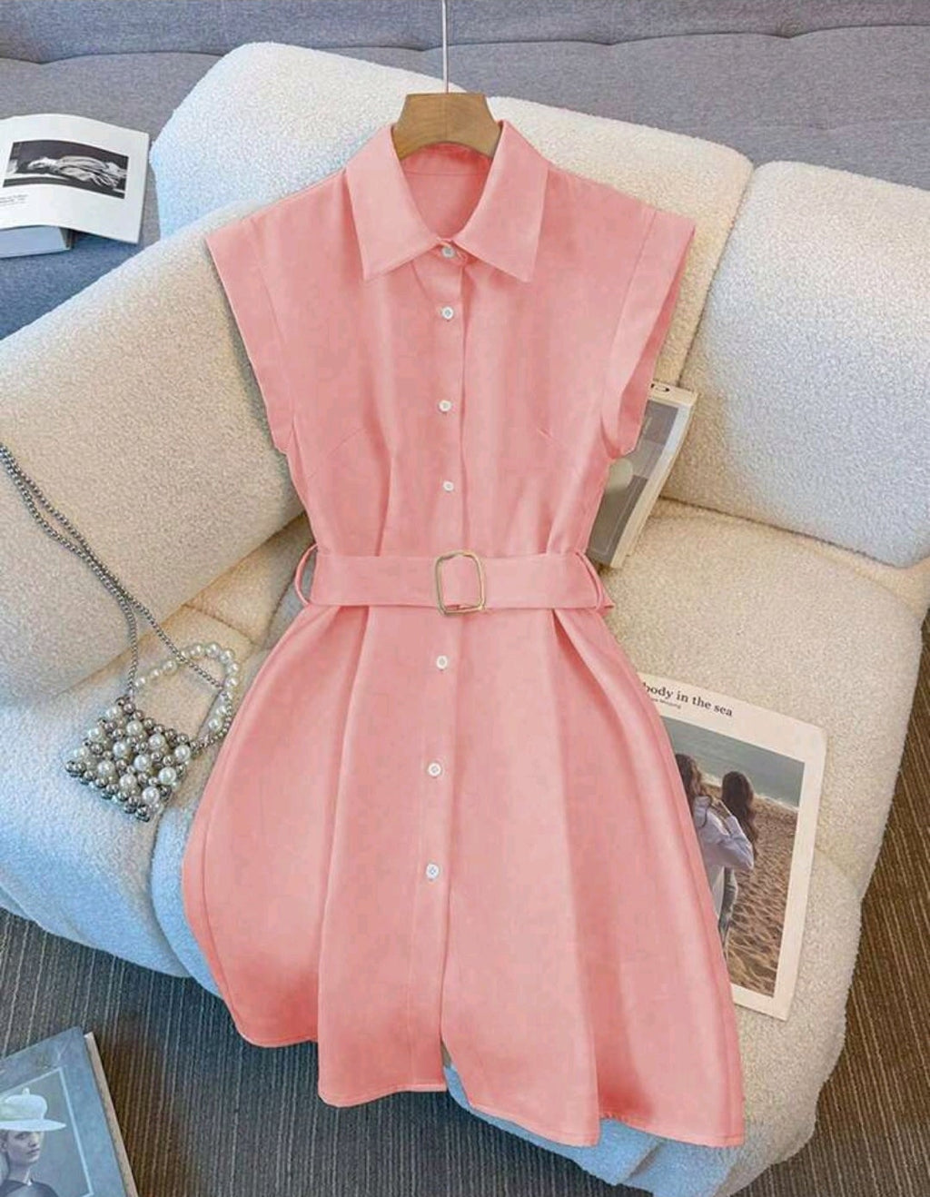 Vestido casual rosado midi