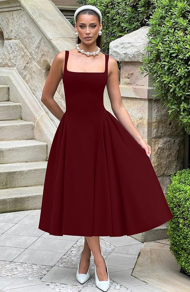 Vestido formal borgoña corte A