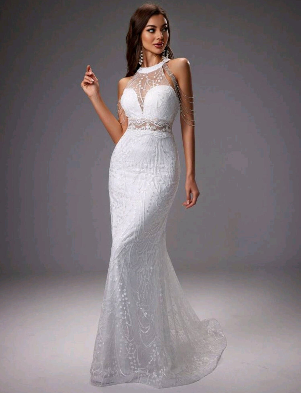 Vestido de Novia Estilo Sirena con Espalda de Ensueño y Detalles en Pedrería