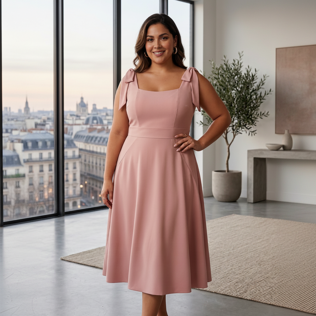 Vestido palo rosa satinado con tirante ajustable